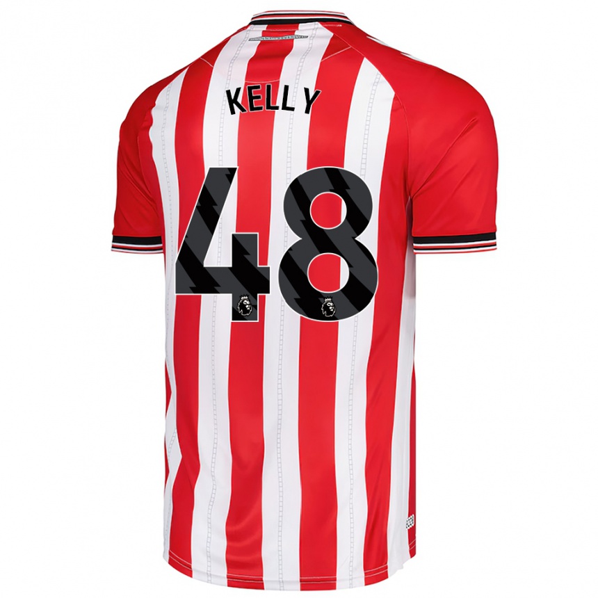 ילדים כדורגל קיידן קלי #48 אדום לבן ג'רזי ביתית 2025/26