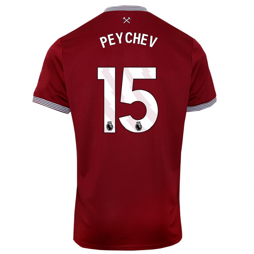 ילדים כדורגל Martin Peychev #15 בורדו לבן ג'רזי ביתית 2025/26