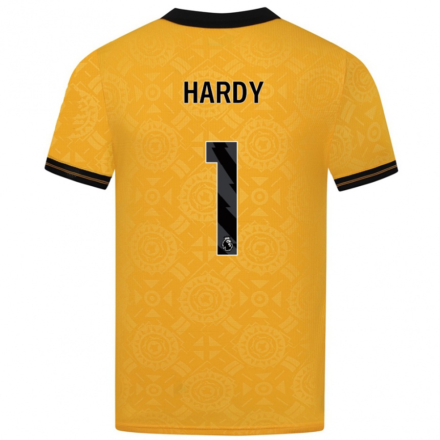 ילדים כדורגל George Hardy #1 צהוב שחור ג'רזי ביתית 2025/26