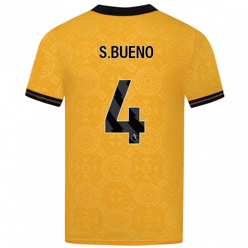 ילדים כדורגל סנטיאגו בואנו #4 צהוב שחור ג'רזי ביתית 2025/26