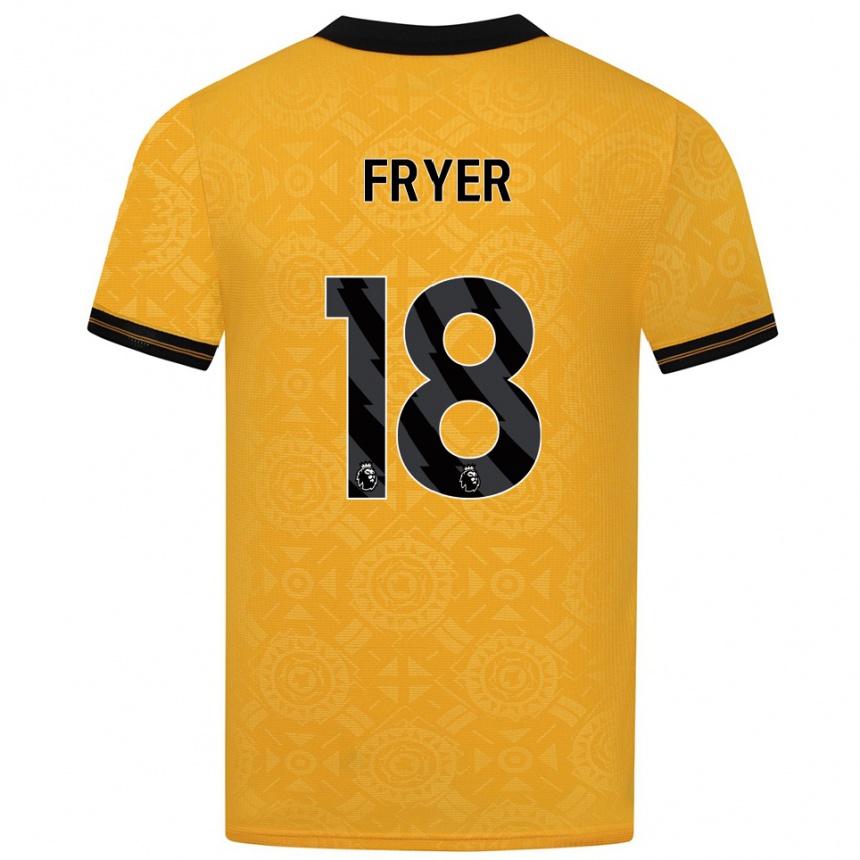 ילדים כדורגל Hannah Fryer #18 צהוב שחור ג'רזי ביתית 2025/26