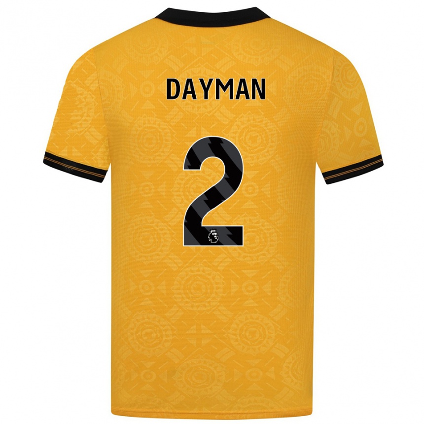 ילדים כדורגל Myles Dayman #2 צהוב שחור ג'רזי ביתית 2025/26