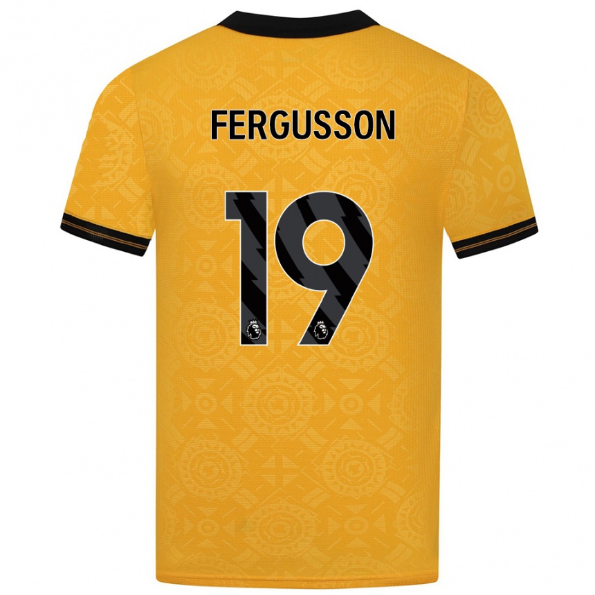ילדים כדורגל Liv Fergusson #19 צהוב שחור ג'רזי ביתית 2025/26