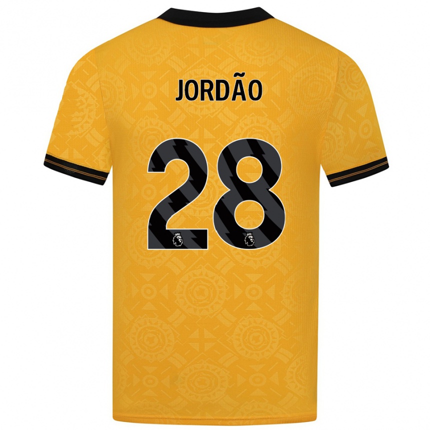 ילדים כדורגל ברונו ז׳ורדאו #28 צהוב שחור ג'רזי ביתית 2025/26