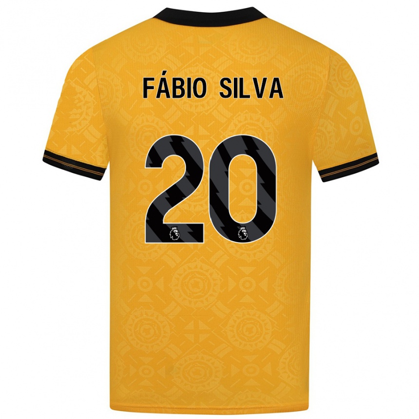 ילדים כדורגל פאביו סילבה #20 צהוב שחור ג'רזי ביתית 2025/26