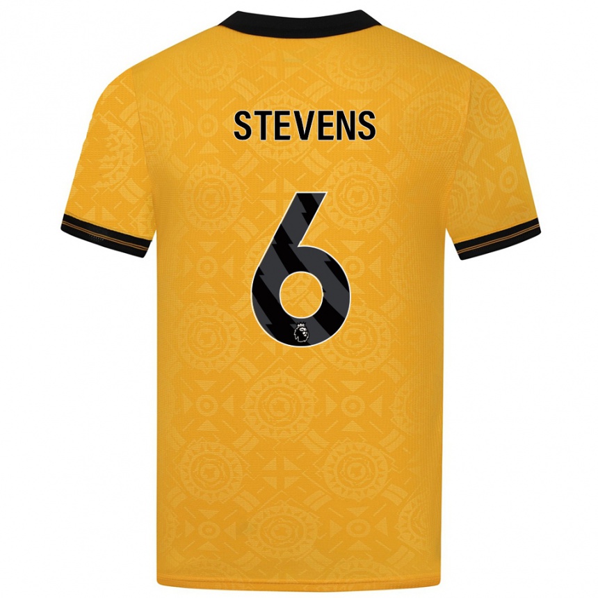 ילדים כדורגל Mason Stevens #6 צהוב שחור ג'רזי ביתית 2025/26