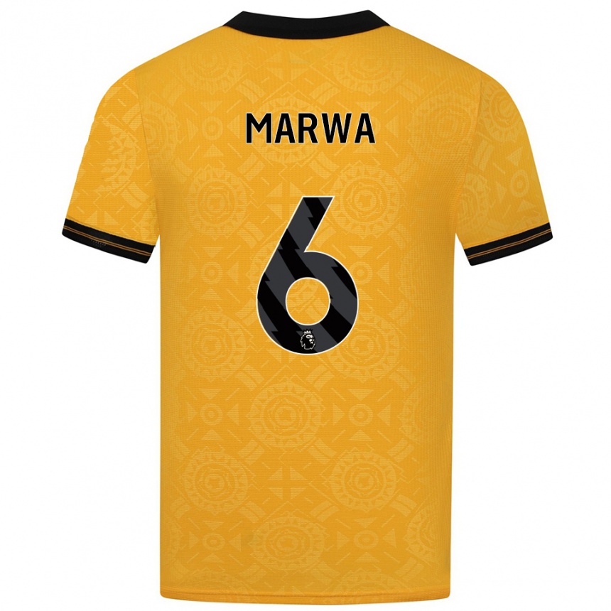 ילדים כדורגל Bjørn Marwa #6 צהוב שחור ג'רזי ביתית 2025/26