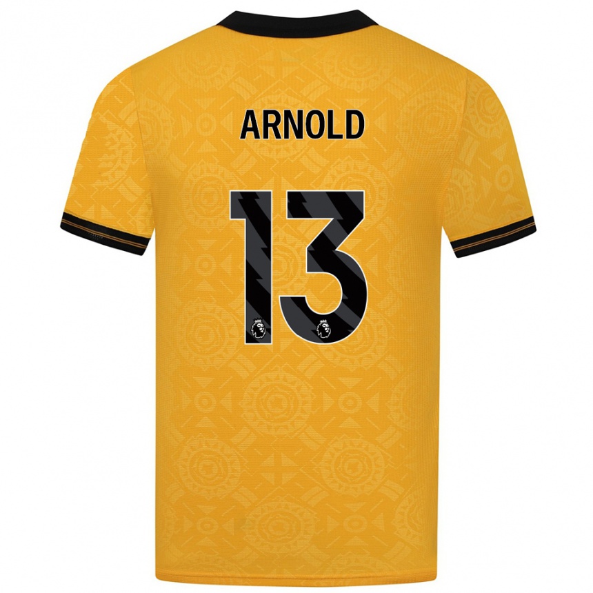 ילדים כדורגל Alfie Arnold #13 צהוב שחור ג'רזי ביתית 2025/26