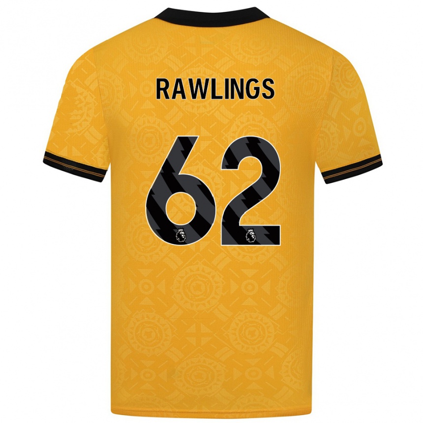 ילדים כדורגל Luke Rawlings #62 צהוב שחור ג'רזי ביתית 2025/26