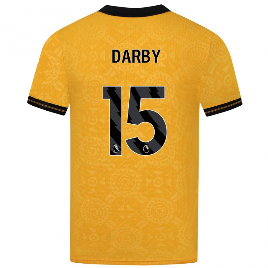 ילדים כדורגל קלי דרבי #15 צהוב שחור ג'רזי ביתית 2025/26