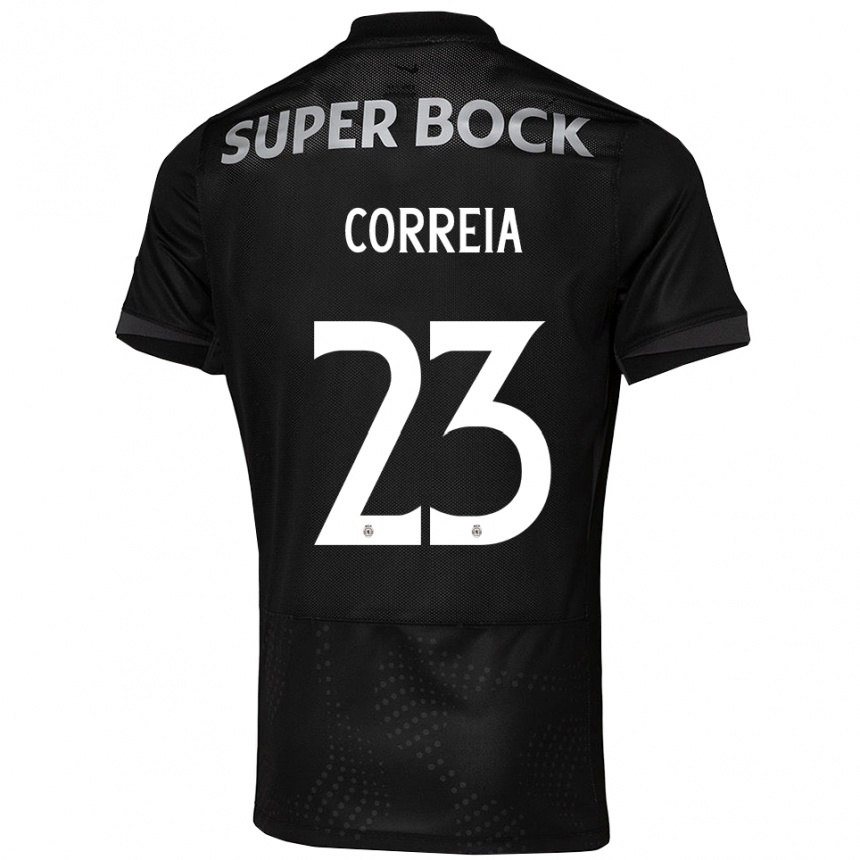 ילדים כדורגל Duarte Correia #23 שחור לבן הרחק ג'רזי 2025/26