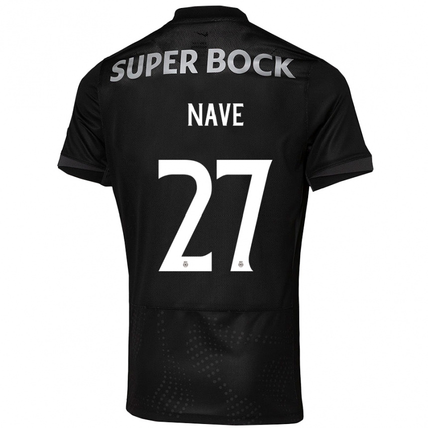 ילדים כדורגל Matilde Nave #27 שחור לבן הרחק ג'רזי 2025/26
