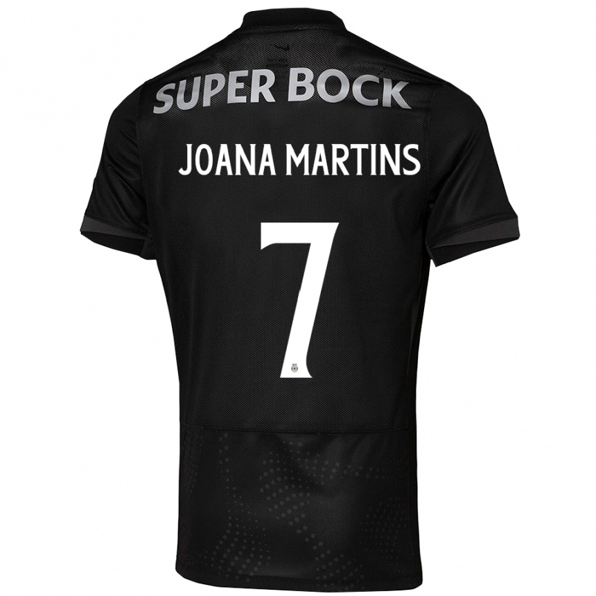ילדים כדורגל ז'ואנה מרטינס #7 שחור לבן הרחק ג'רזי 2025/26