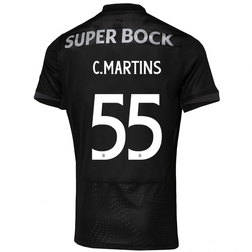 ילדים כדורגל קרולינה מרטינס #55 שחור לבן הרחק ג'רזי 2025/26