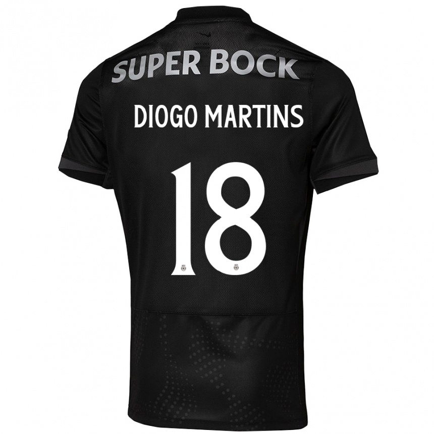 ילדים כדורגל דיוגו מרטינס #18 שחור לבן הרחק ג'רזי 2025/26