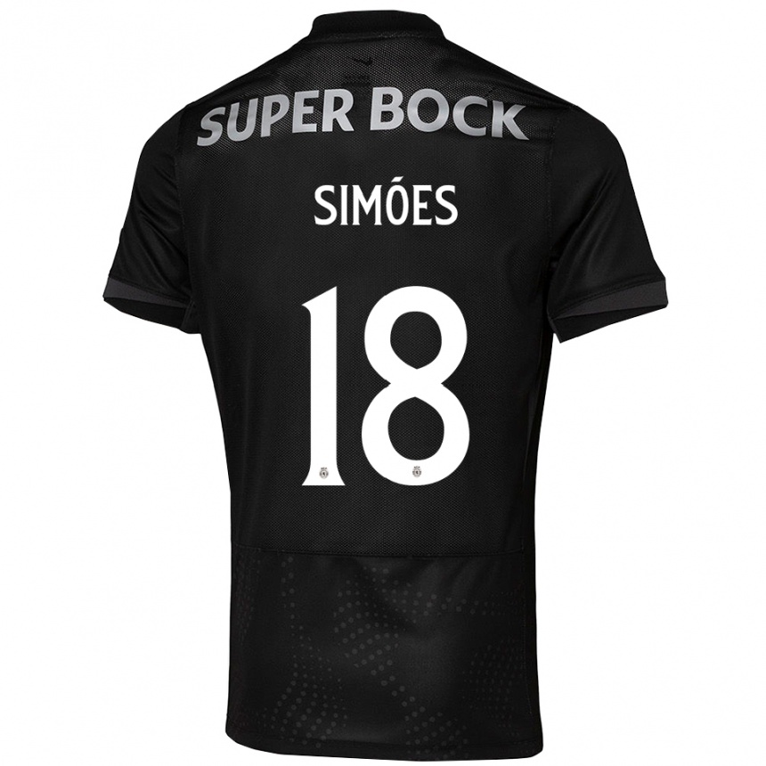ילדים כדורגל Francisco Simões #18 שחור לבן הרחק ג'רזי 2025/26