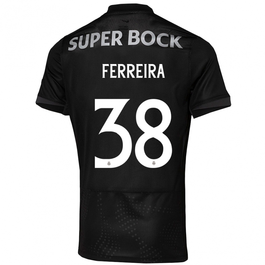 ילדים כדורגל Marta Ferreira #38 שחור לבן הרחק ג'רזי 2025/26