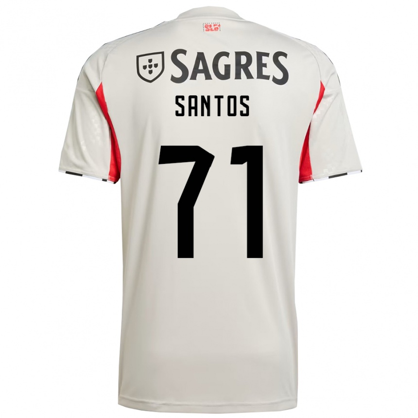 ילדים כדורגל Leandro Santos #71 לבן מלוכלך אדום הרחק ג'רזי 2025/26