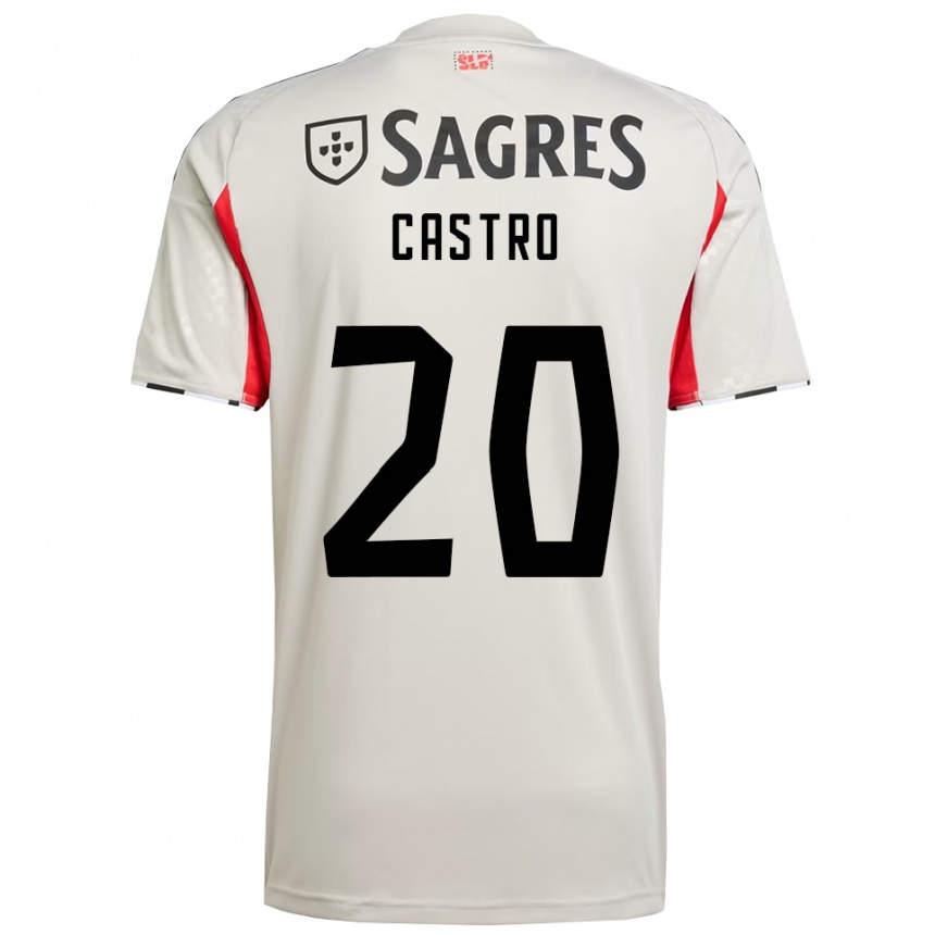 ילדים כדורגל Guilherme Castro #20 לבן מלוכלך אדום הרחק ג'רזי 2025/26