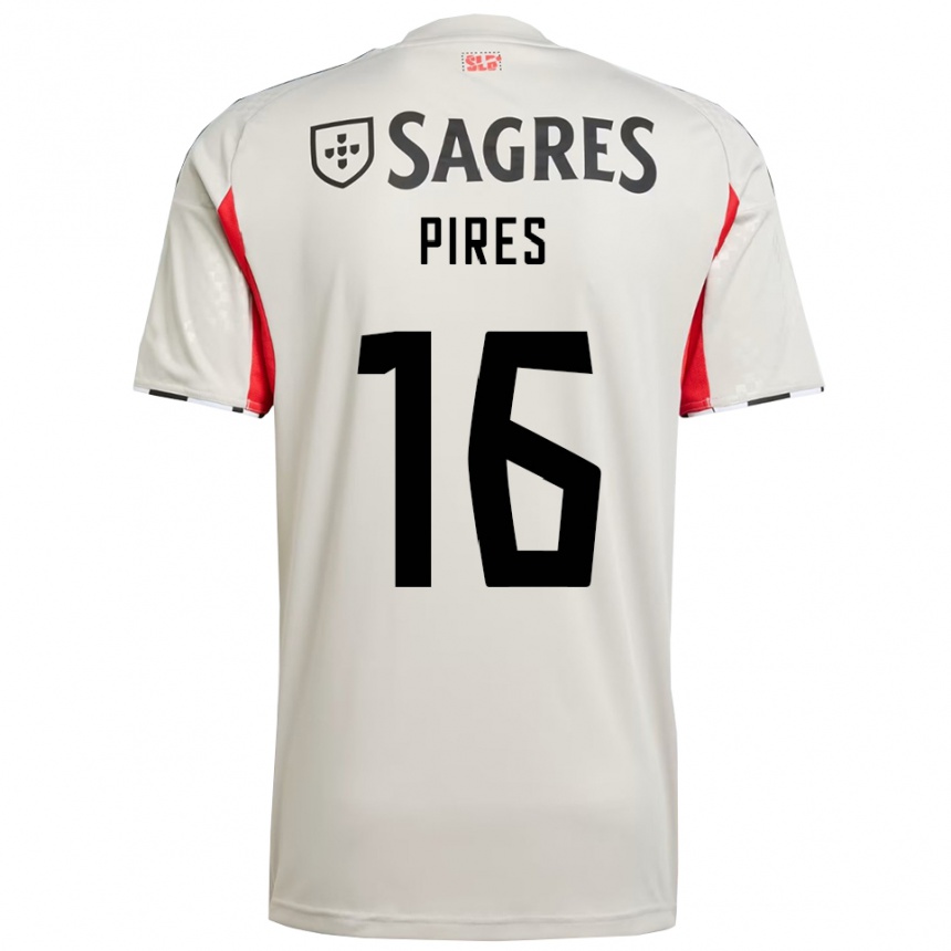ילדים כדורגל Rodrigo Pires #16 לבן מלוכלך אדום הרחק ג'רזי 2025/26