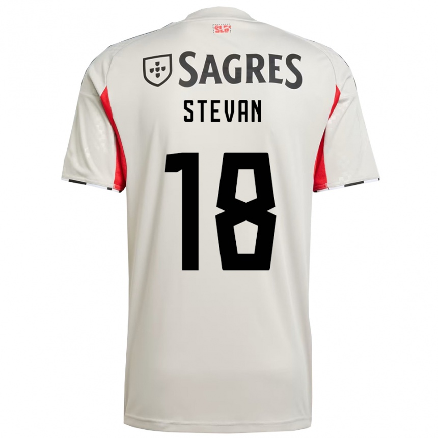 ילדים כדורגל Stevan #18 לבן מלוכלך אדום הרחק ג'רזי 2025/26