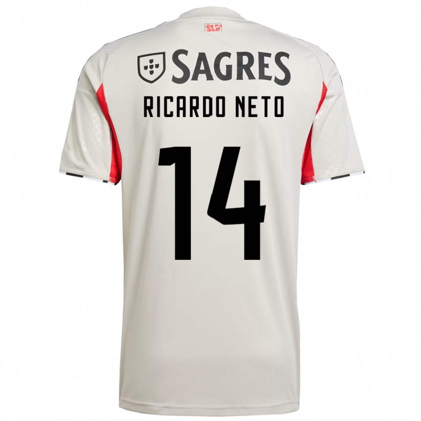 ילדים כדורגל Ricardo Neto #14 לבן מלוכלך אדום הרחק ג'רזי 2025/26