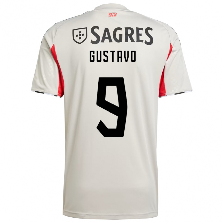 ילדים כדורגל Gustavo Ferreira #9 לבן מלוכלך אדום הרחק ג'רזי 2025/26