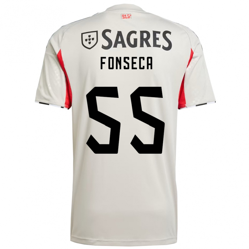 ילדים כדורגל João Fonseca #55 לבן מלוכלך אדום הרחק ג'רזי 2025/26