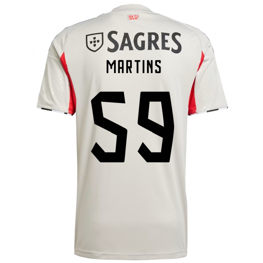 ילדים כדורגל Leandro Martins #59 לבן מלוכלך אדום הרחק ג'רזי 2025/26