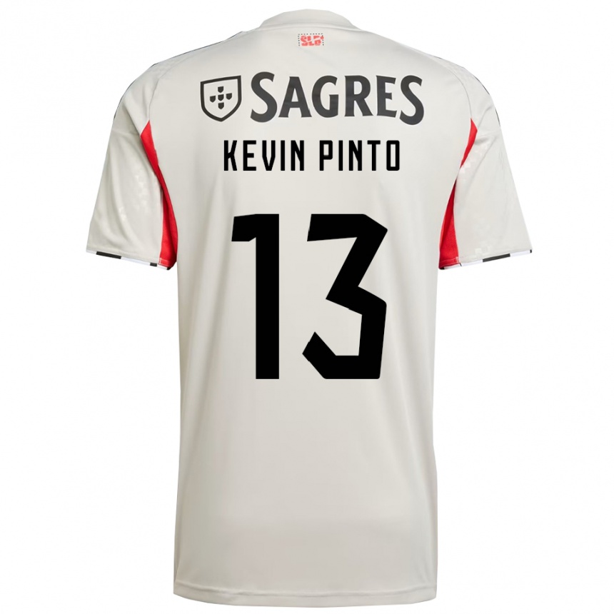 ילדים כדורגל Kevin Pinto #13 לבן מלוכלך אדום הרחק ג'רזי 2025/26