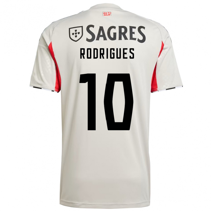 ילדים כדורגל Tiago Rodrigues #10 לבן מלוכלך אדום הרחק ג'רזי 2025/26