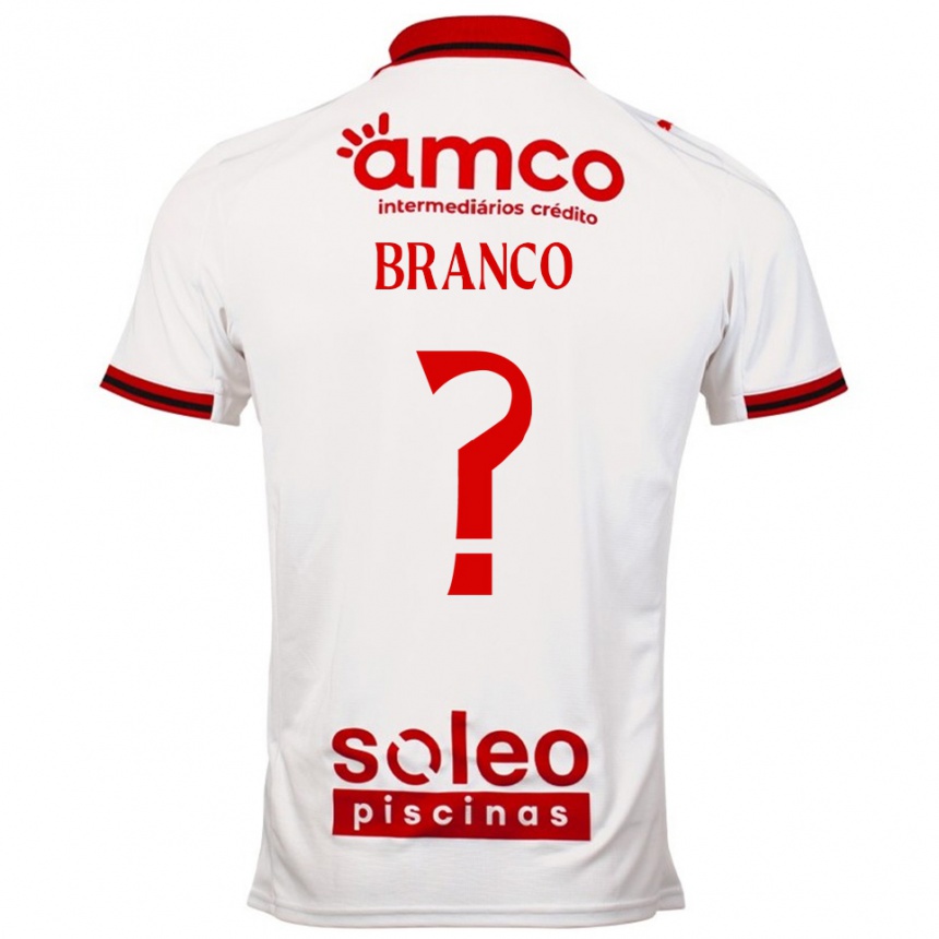ילדים כדורגל António Branco #0 לבן אדום הרחק ג'רזי 2025/26