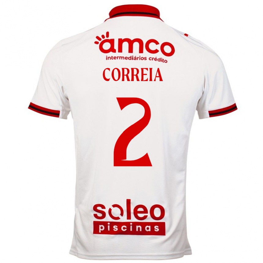 ילדים כדורגל Nuno Correia #2 לבן אדום הרחק ג'רזי 2025/26