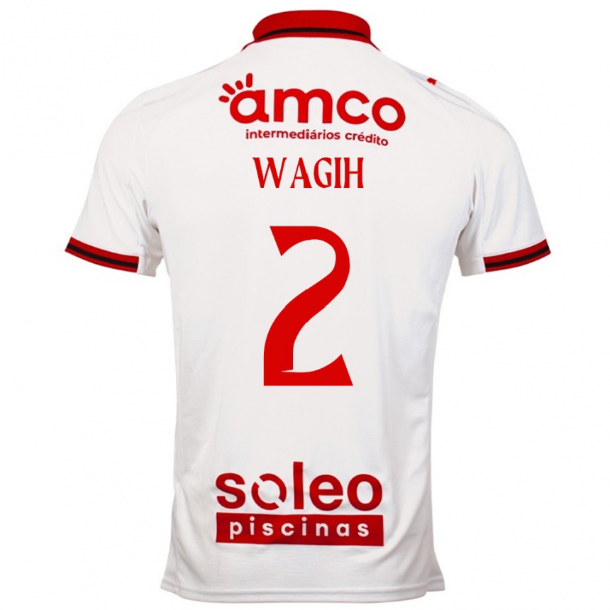 ילדים כדורגל Youssef Wagih #2 לבן אדום הרחק ג'רזי 2025/26