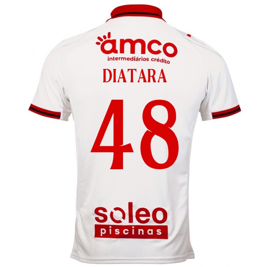 ילדים כדורגל Samba Diatara #48 לבן אדום הרחק ג'רזי 2025/26
