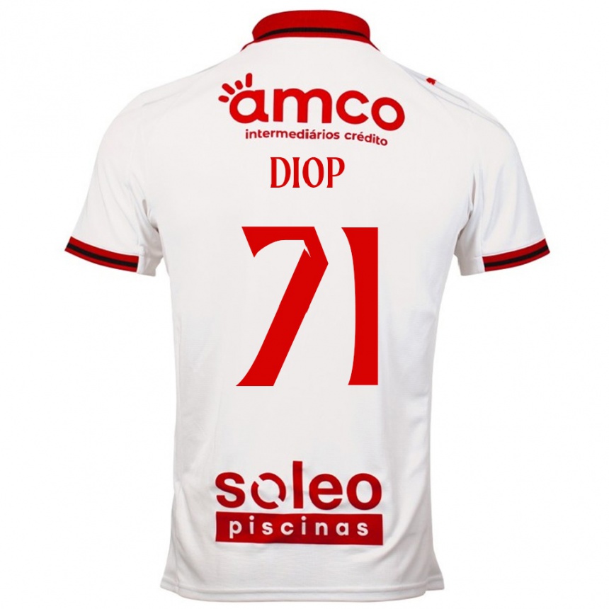 ילדים כדורגל Mamadou Diop #71 לבן אדום הרחק ג'רזי 2025/26