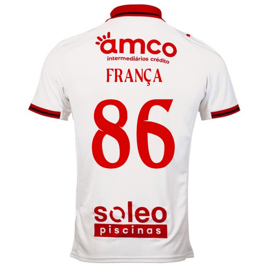 ילדים כדורגל Francisco França #86 לבן אדום הרחק ג'רזי 2025/26