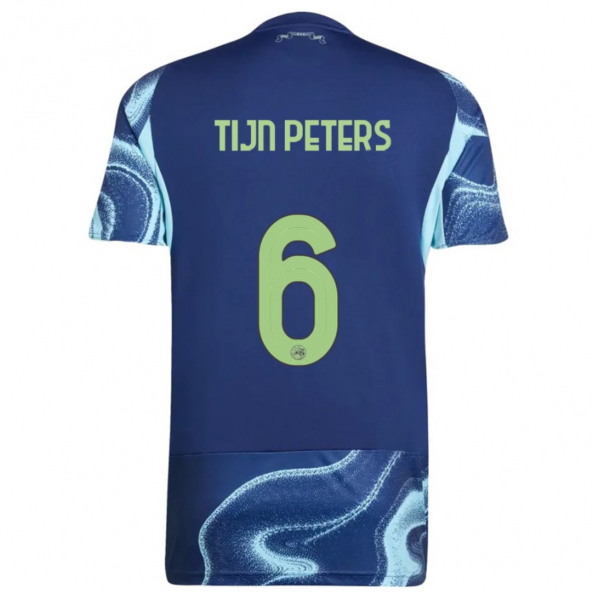 ילדים כדורגל Tijn Peters #6 נייבי תכלת הרחק ג'רזי 2025/26