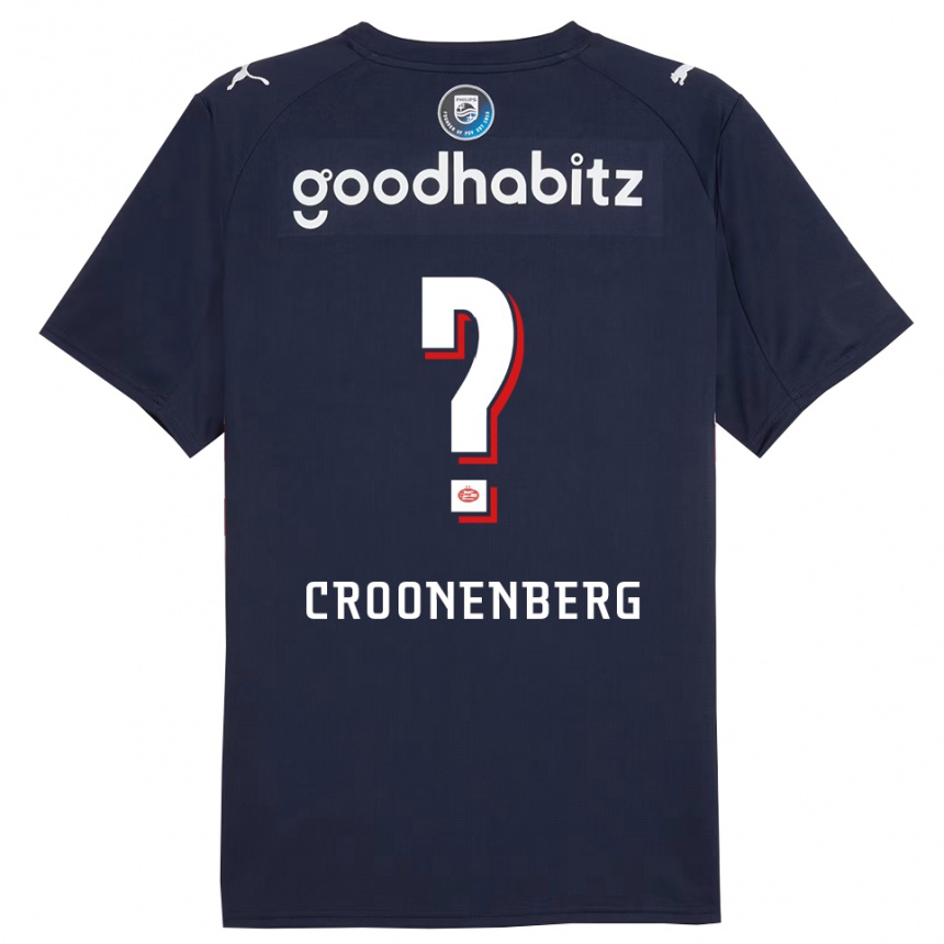 ילדים כדורגל Luca Croonenberg #0 נייבי לבן הרחק ג'רזי 2025/26