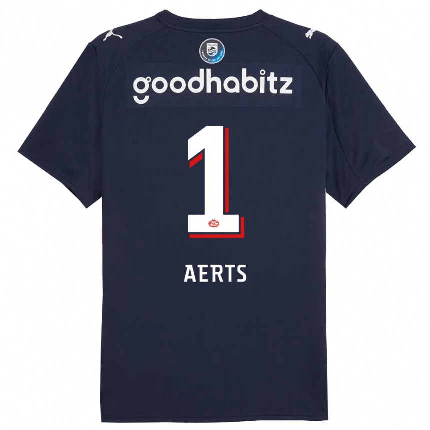 ילדים כדורגל Kane Aerts #1 נייבי לבן הרחק ג'רזי 2025/26