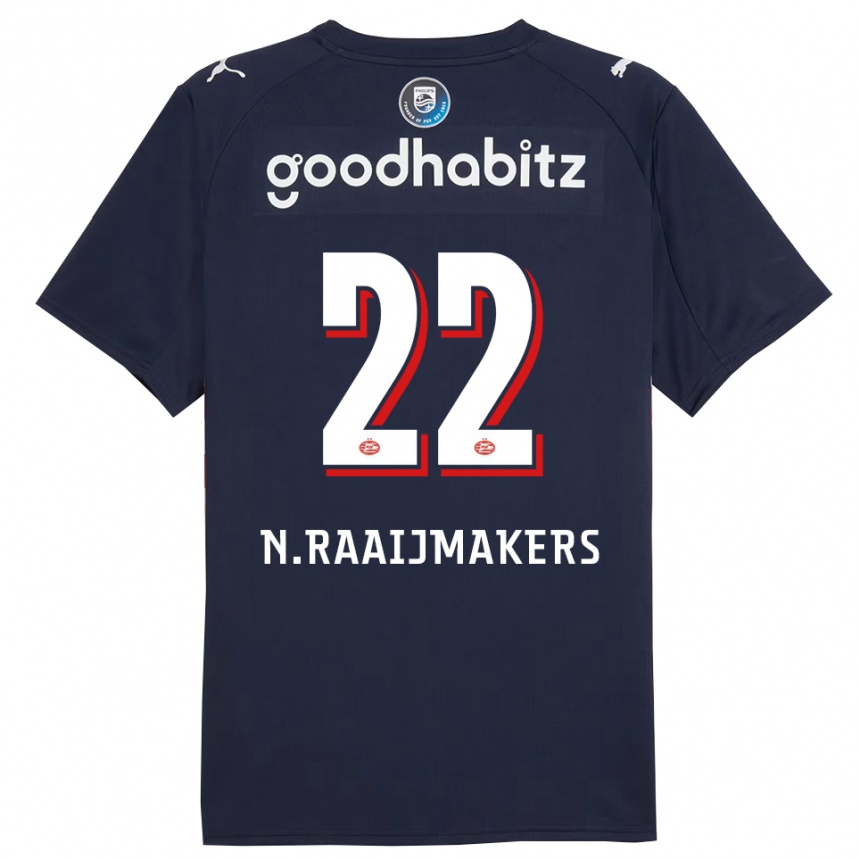 ילדים כדורגל Niels Raaijmakers #22 נייבי לבן הרחק ג'רזי 2025/26