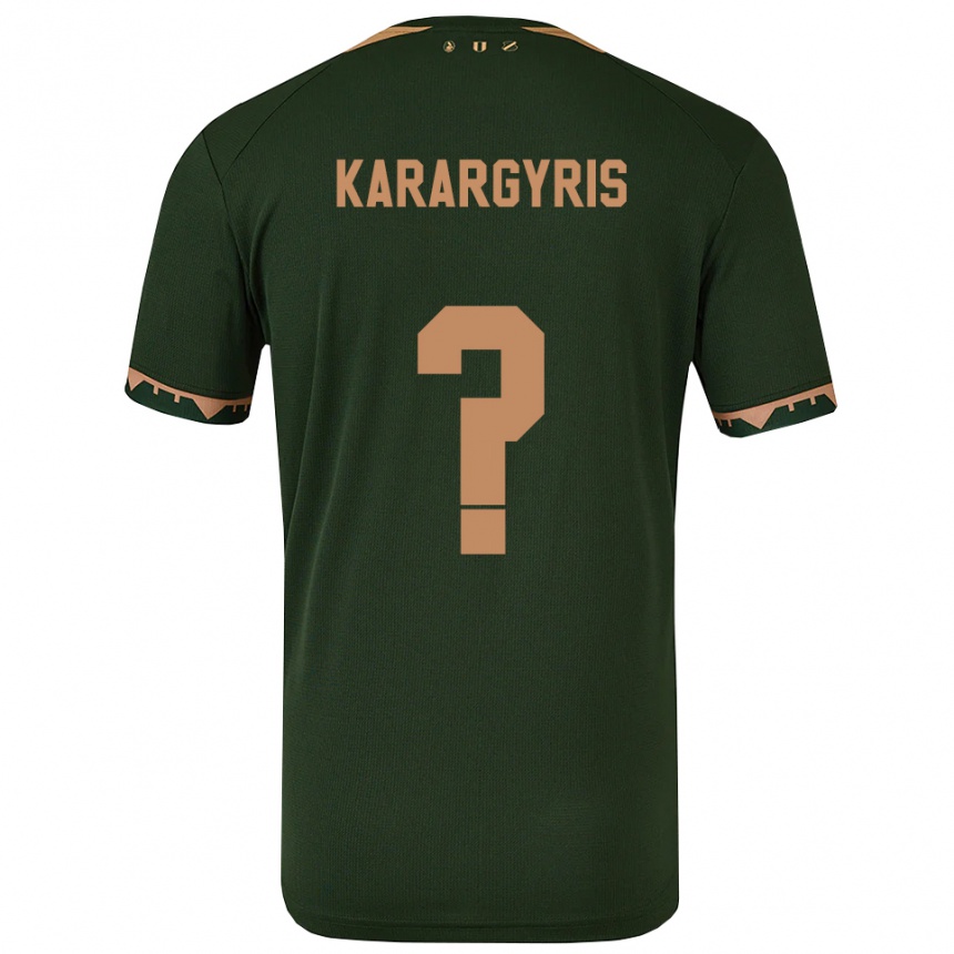 ילדים כדורגל Zois Karargyris #0 ירוק זהב הרחק ג'רזי 2025/26