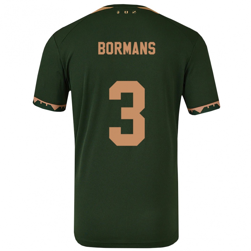 ילדים כדורגל Merel Bormans #3 ירוק זהב הרחק ג'רזי 2025/26