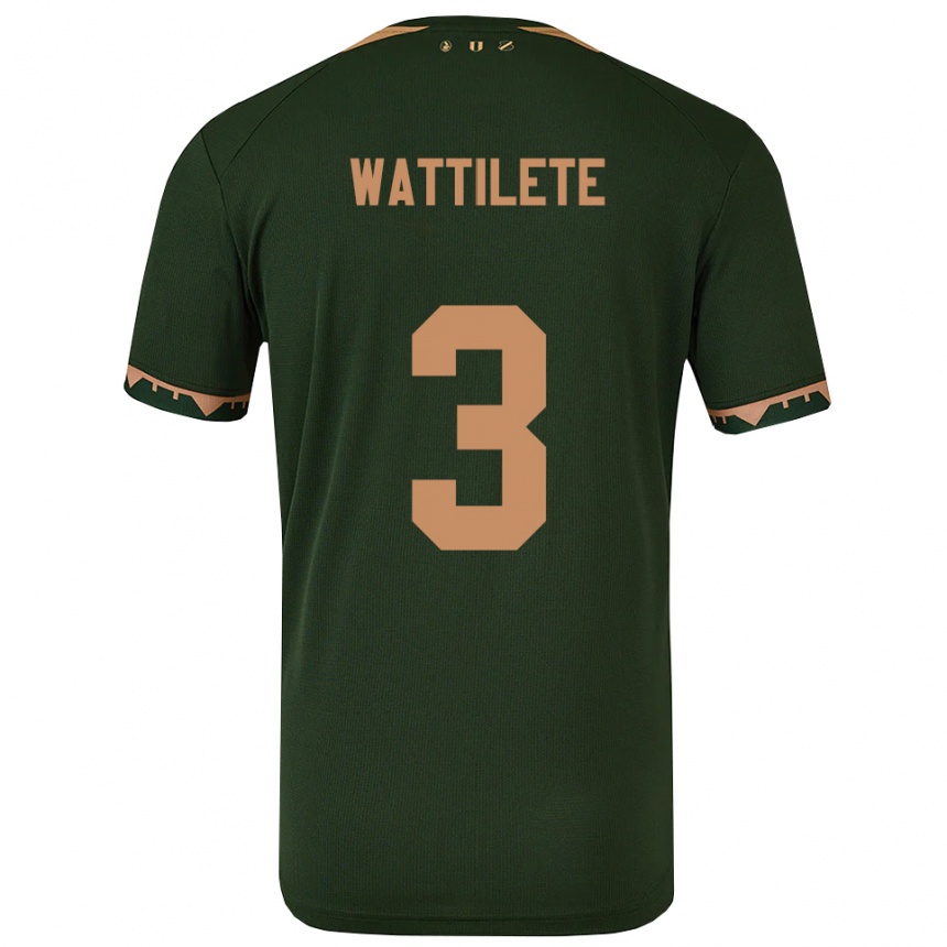 ילדים כדורגל Julia Wattilete #3 ירוק זהב הרחק ג'רזי 2025/26