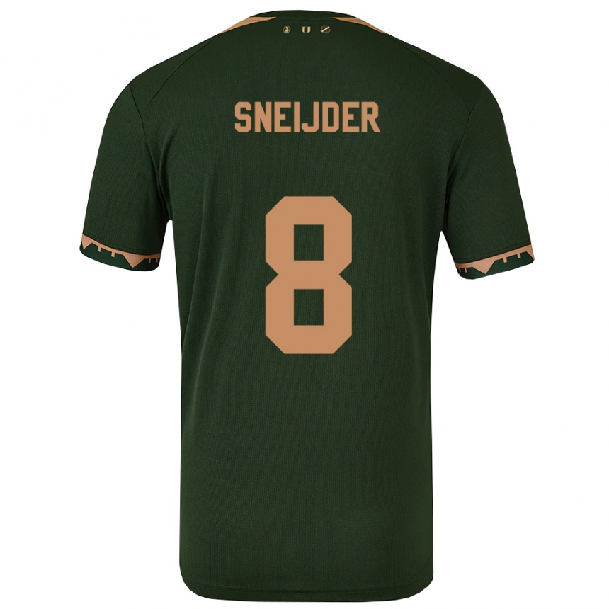ילדים כדורגל Jessey Sneijder #8 ירוק זהב הרחק ג'רזי 2025/26