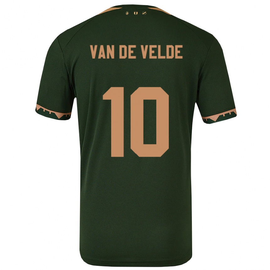 ילדים כדורגל סנה ואן די ולדה #10 ירוק זהב הרחק ג'רזי 2025/26