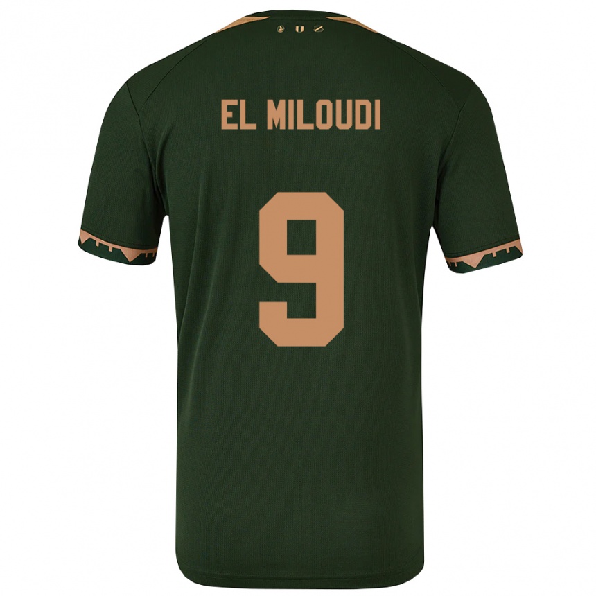 ילדים כדורגל Rayan El Miloudi #9 ירוק זהב הרחק ג'רזי 2025/26