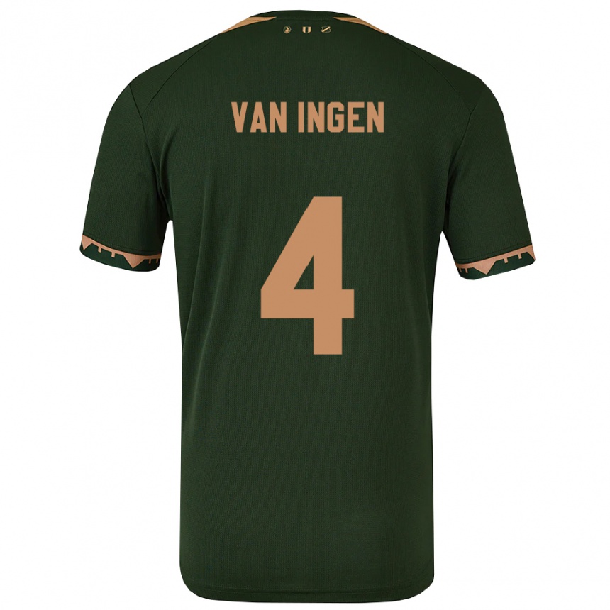 ילדים כדורגל Thijs Van Ingen #4 ירוק זהב הרחק ג'רזי 2025/26