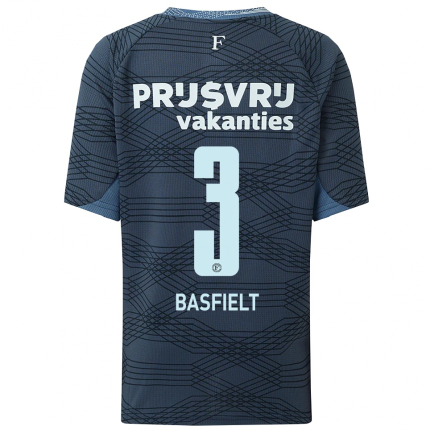 ילדים כדורגל Jessy Basfielt #3 שחור אפור הרחק ג'רזי 2025/26