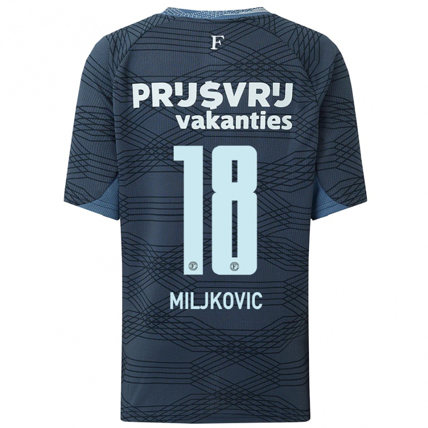ילדים כדורגל Igor Miljkovic #18 שחור אפור הרחק ג'רזי 2025/26